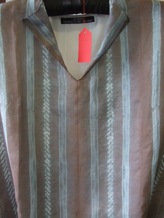 Blue/Brown Shibori Silk Shirt