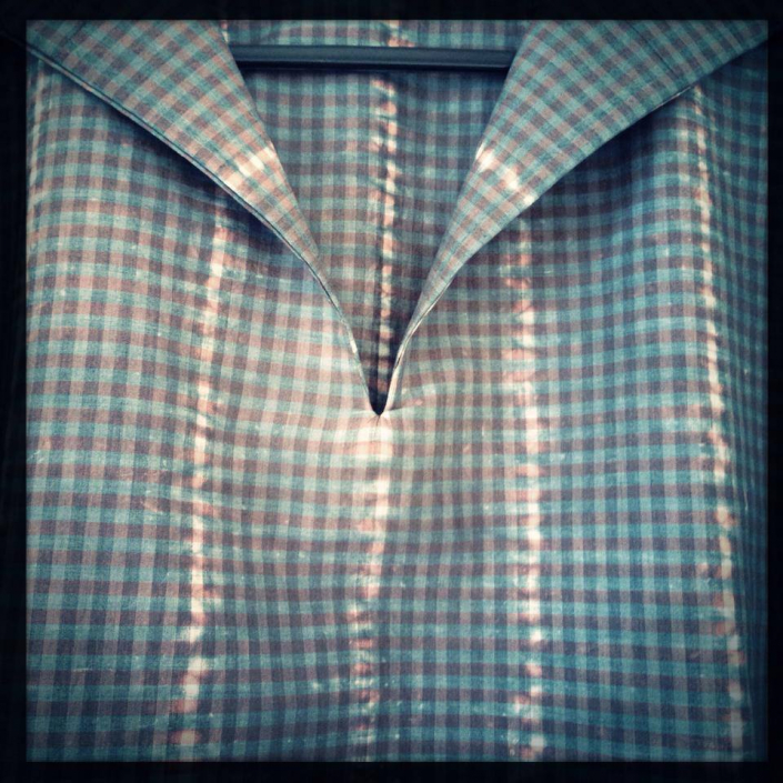 Shibori on Grey/Pink Check Cotton Shirt