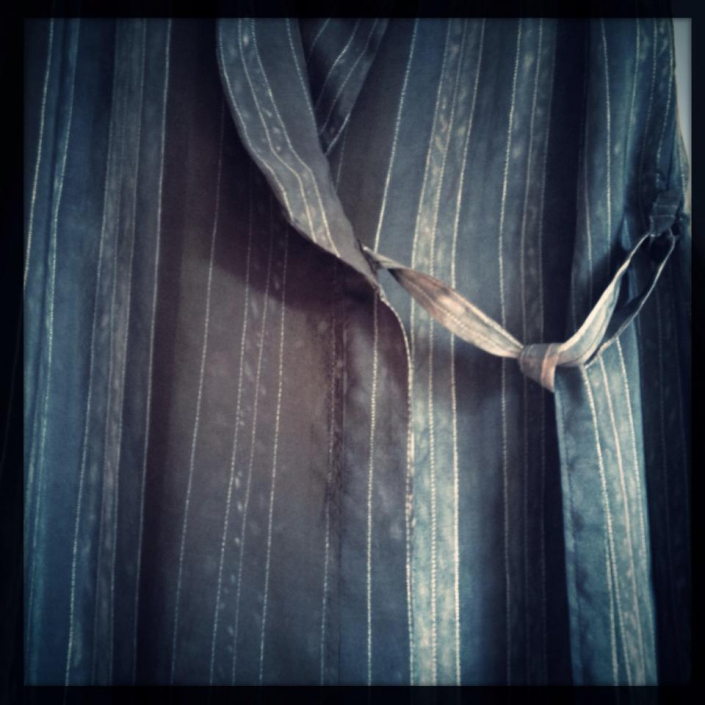 Detail: Indigo Silk Shibori Kimono