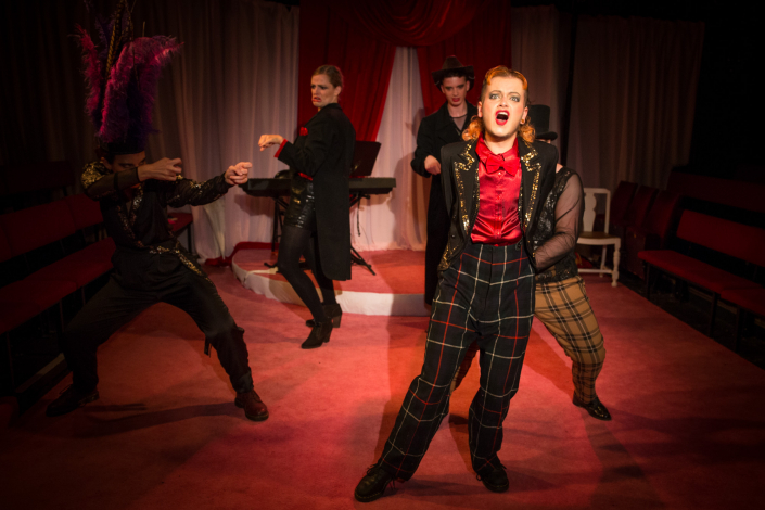 ‘Fine’: Vintage plaid trousers, sequin adorned Tail Coat