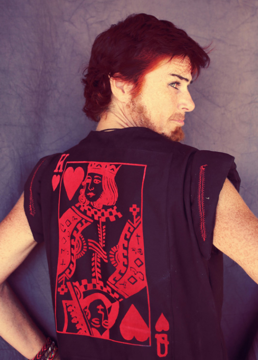 Alonso. Flock print on stitched & slashed jacket