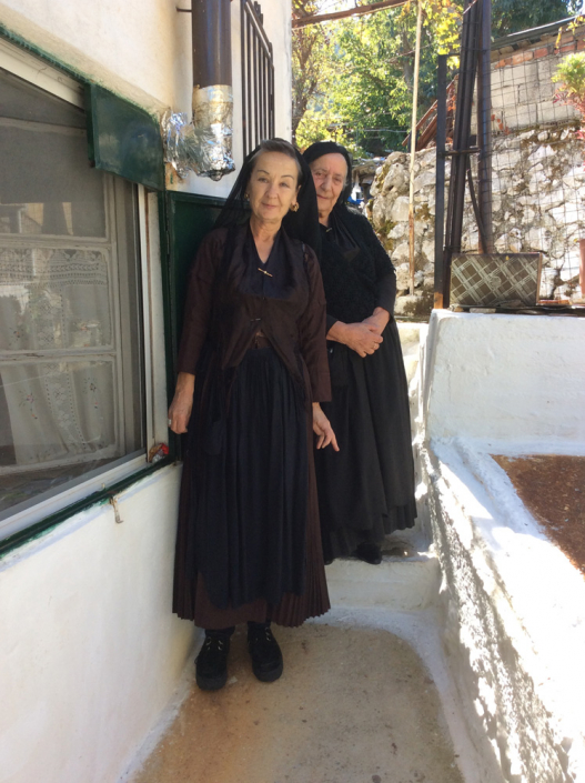 Lu Firth and Theresa in traditional dress